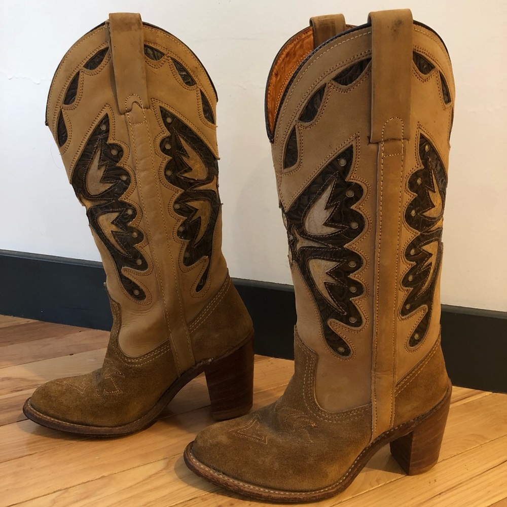 Miss Capezio Tan Butterfly Western Boots